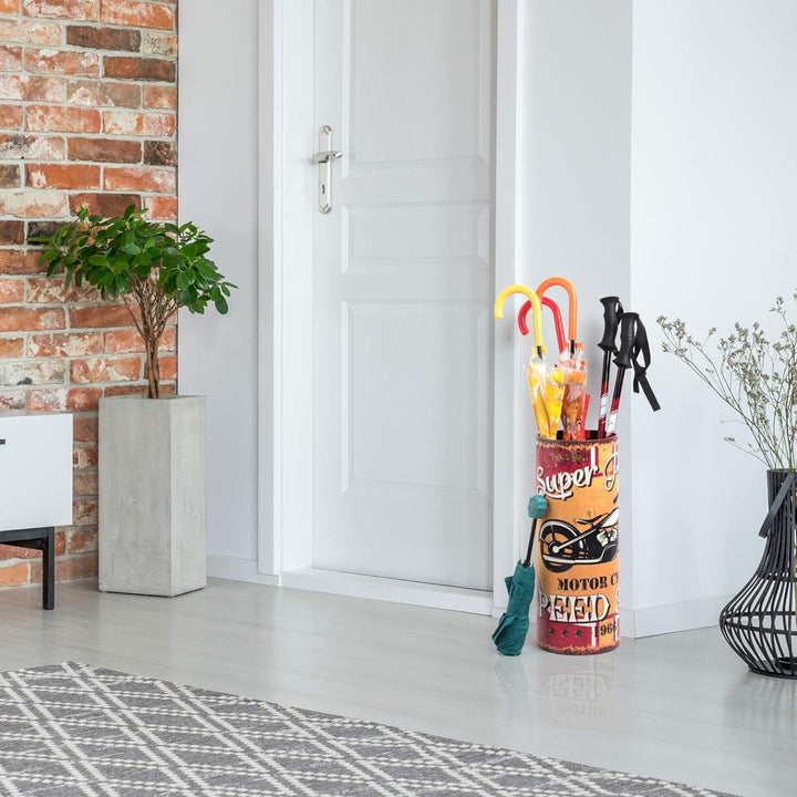 Rebecca Mobili Schrirmständer Vintage, Designer Schirmhalter, Canvas MDF, Gelb, für Eingang Haus Bür