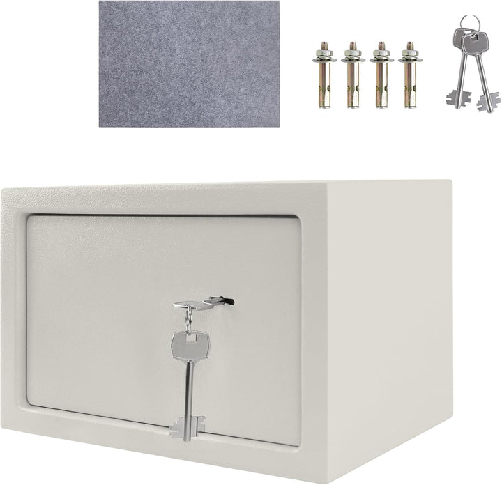XMTECH Tresor Safe Möbeltresor mit Doppelbartschloss 2 Schlüssel, Safe Geldschrank Boden-Wandtresor