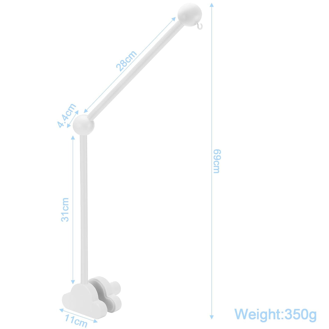 Baby Mobile Halterung für Babybett, Mobile Halterung Holz Wolken, abnehmbarer Baby-Mobile-Aufhänger,