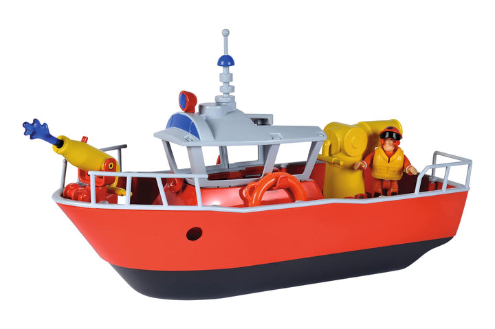 Simba - Feuerwehrmann Sam Titan Feuerwehrboot 32 cm mit Sam Actionfigur ab 3 Jahren
