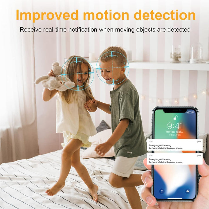 ANTELA Überwachungskamera Innen 2,4GHz/5GHz, 1080P WLAN Indoor Kamera, 355°/90°, 2-Wege-Audio IR-Nac