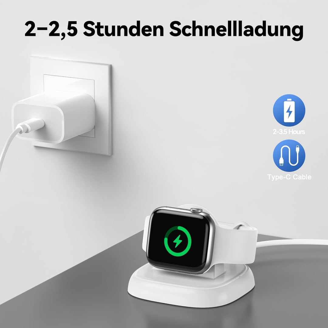 LVFAN Ladegerät für Apple Watch, iWatch Ladestation mit USB-C Ladekabel, kabelloser Reiseladegeräteh
