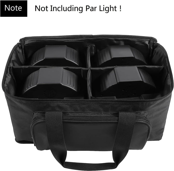 HOLDLAMP Schwarze Wasserdichte PVC Tasche für 4 Stück 36-LED-Par mit doppelt geführter reissverschlu
