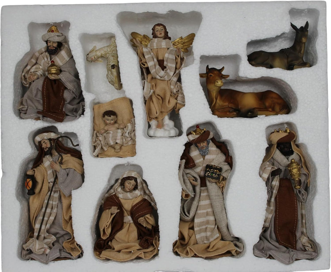 ZICOM Ankleidefigurenset Bethlehem, Krippenfiguren modern ca. 16cm 10-TLG. Polyresin bekleidet