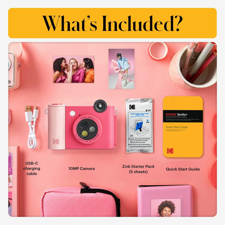 KODAK Smile+ 2-in-1 Digitale Sofortbildkamera & kabelloser Bluetooth-Fotodrucker - 10MP, Spezialeffe