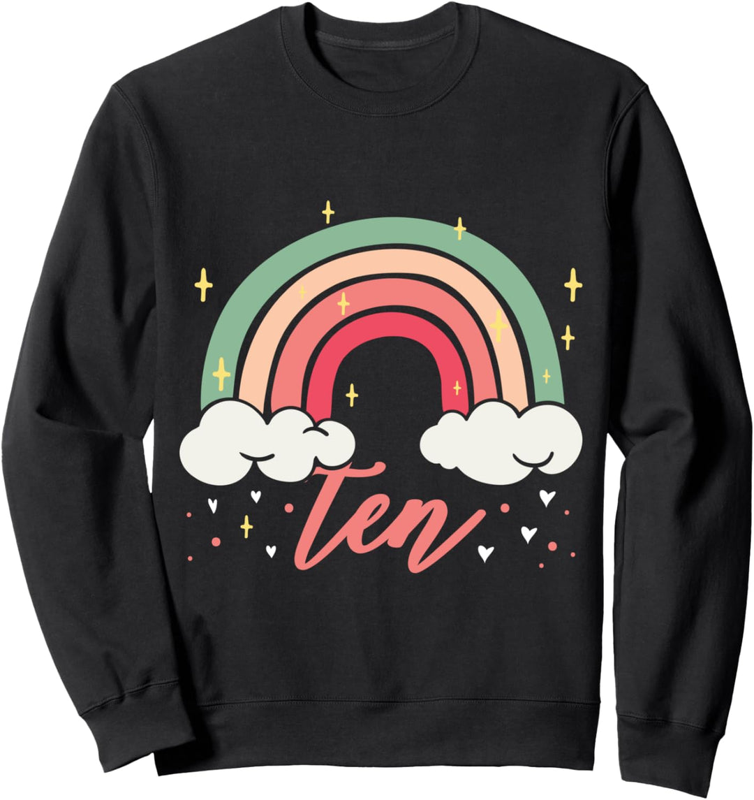 10. Geburtstag süsses Regenbogen Mädchen 10 Jahre alt Sweatshirt