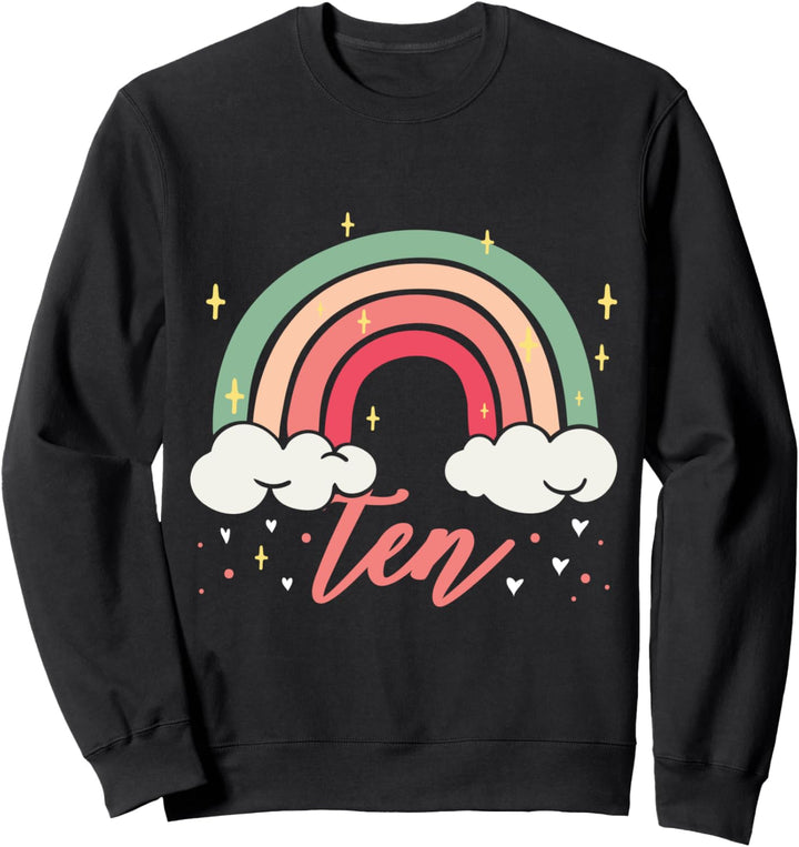 10. Geburtstag süsses Regenbogen Mädchen 10 Jahre alt Sweatshirt