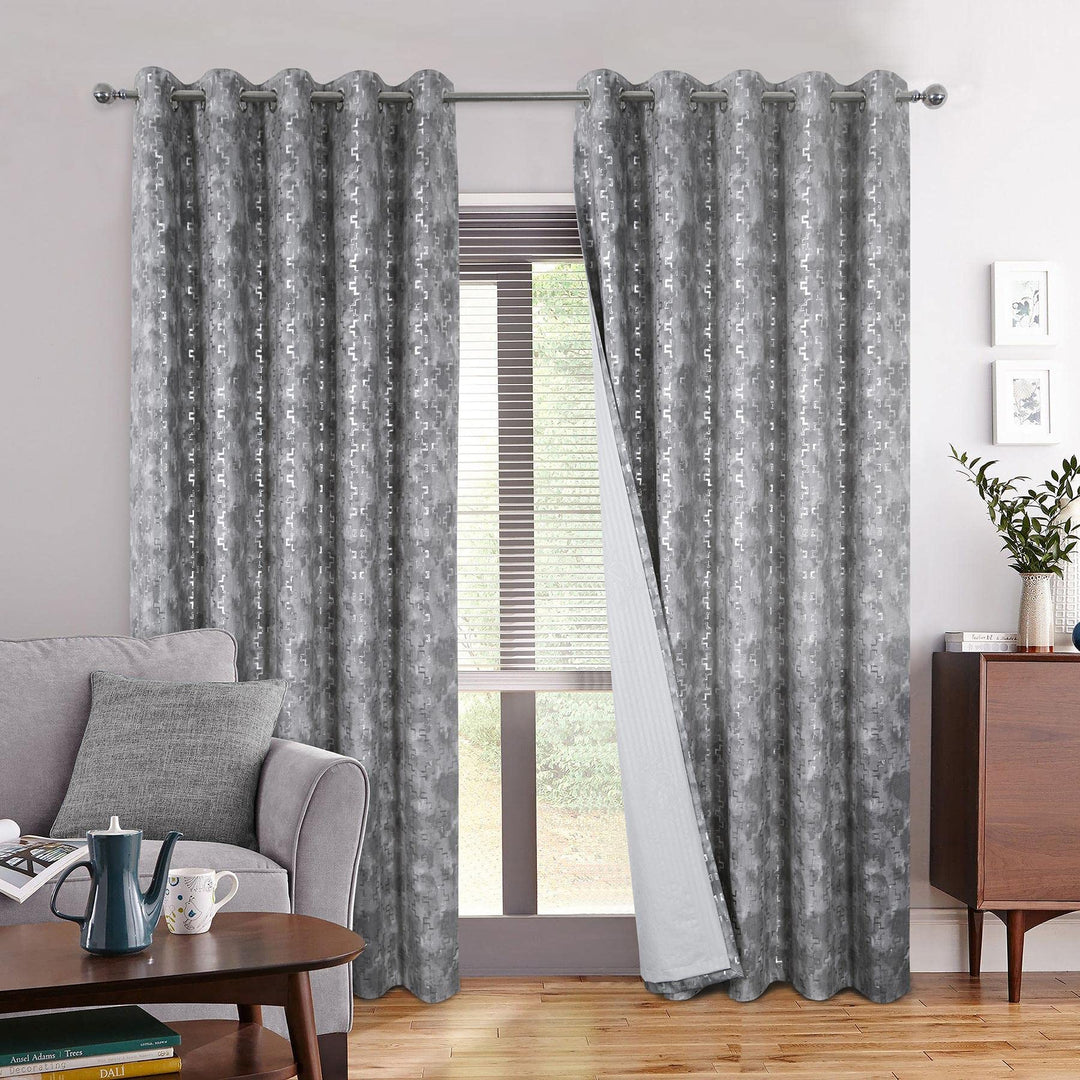 always4u 100% Blickdicht Vorhang Elegante Gardinen mit Muster Verdunkelung Schallschutz Thermogardin