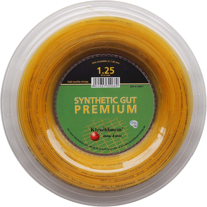Kirschbaum Spule Synthetik gut Premium Tennissaiten 1.25mm/17-Gauge natur, 1.25mm/17-Gauge natur