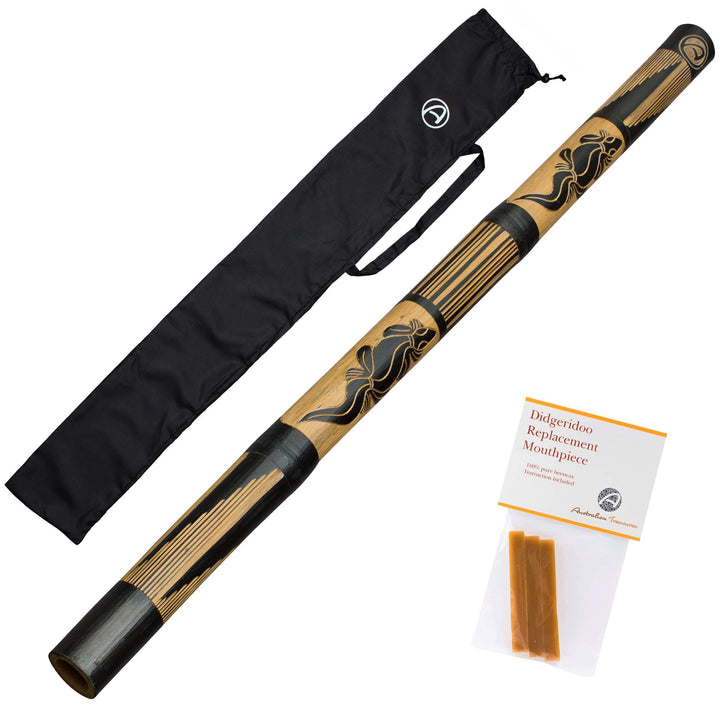Australian Treasures - Bambus holz didgeridoo 120cm - Bienenwachs - Didgeridootasche - Didgeridoo fü