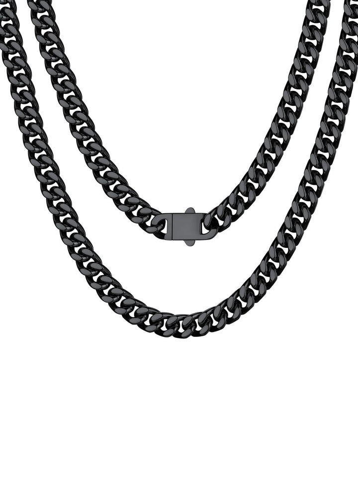 Bestyle Personalisierte Miami Panzerkette aus Edelstahl Breite 5/7 / 9 / 12mm Kubanische Kette Länge