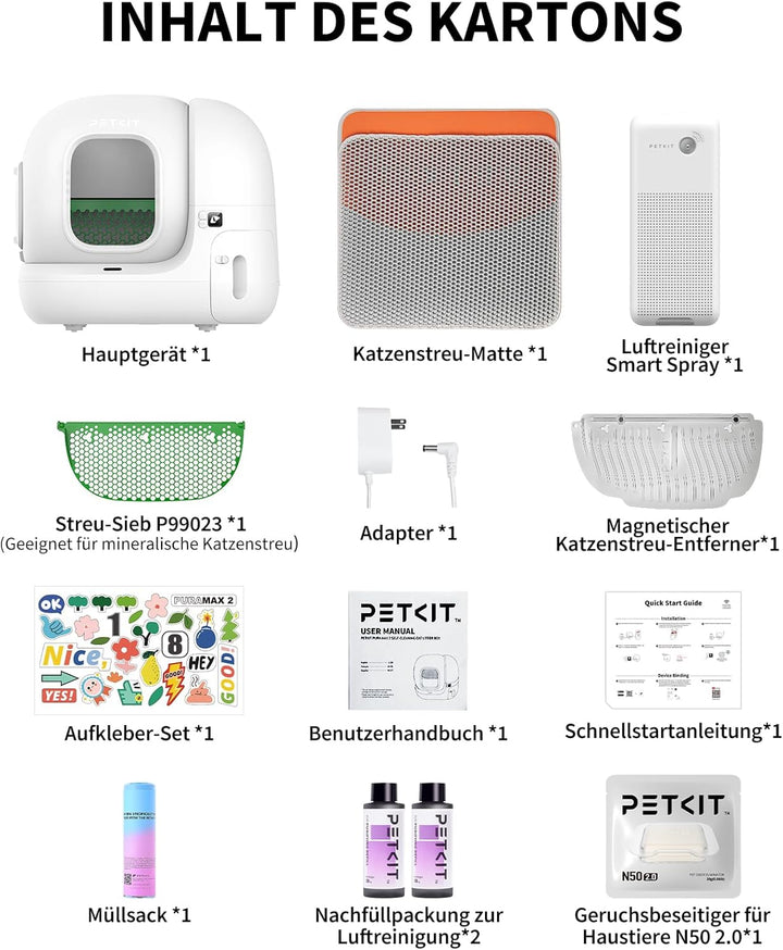 PETKIT Pura Max 2 Selbstreinigende Katzentoilette, 76L Katzenklo Selbstreinigend,xSecure,Geruchsbese