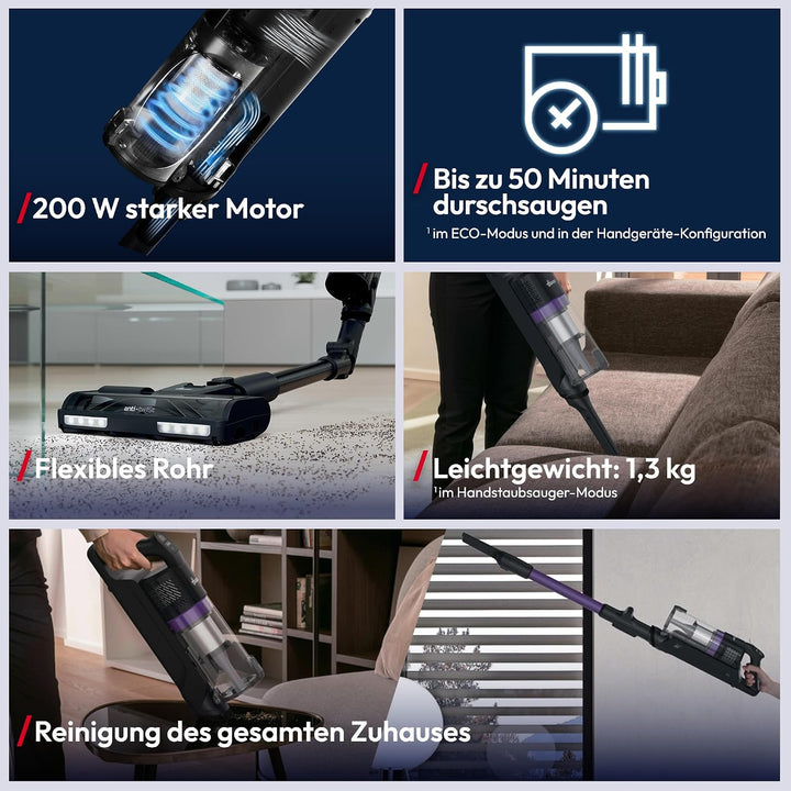 Hoover HF1 CORE Flexi kabelloser Akku-Staubsauger | 50 Min Laufzeit | 200 W Home+Flexibel, Home+Flex