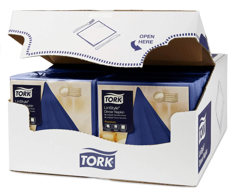 Tork 478856 Linstyle Premium Dinnerservietten Mitternachtsblau / Servietten stoffähnlich und saugfäh