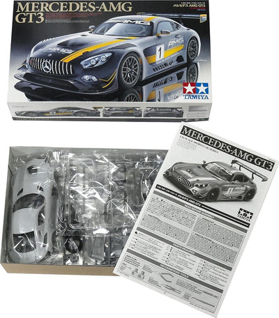 Tamiya 300024345 Mercedes-Benz 1:24 AMG GT3#1-Spielzeug Auto-Kunststoff Modellbausatz-Rennwagen-Spor