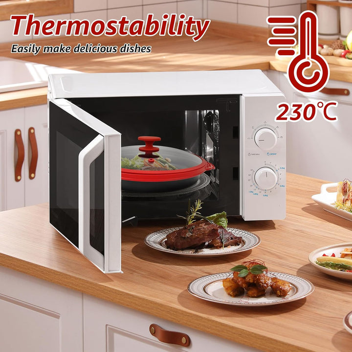Mikrowellen Grillpfanne mit Deckel,Sicher Microwave Grill Pan mit Verbrühungsschutz und Antihaft,gle