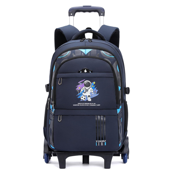 Amythe Schulrucksack mit Rollen für Jungen, 28L Rucksack Trolley für Kinder Teenager, 16 Zoll Lässig