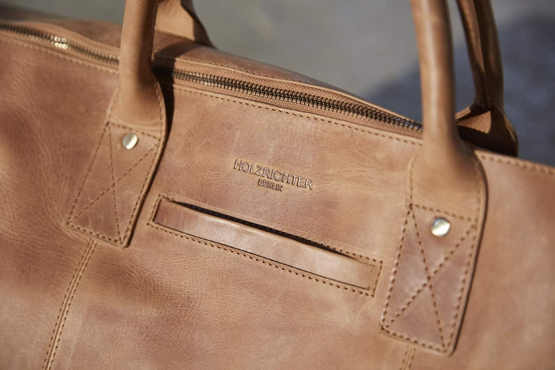 HOLZRICHTER BERLIN No 13-1 (L) - Premium Weekender Reisetasche, Sporttasche und Handgepäck aus Leder