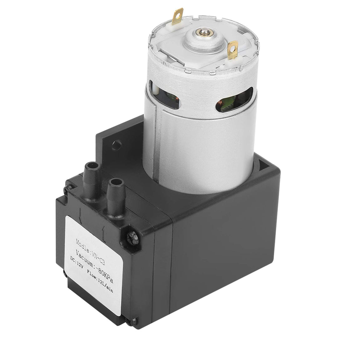 Ölfreie Pumpe, DC 12V Wasserpumpe 12L / Min 12W Mini-Ölfreie Vakuumpumpe -80KPa Geräuscharme kleine