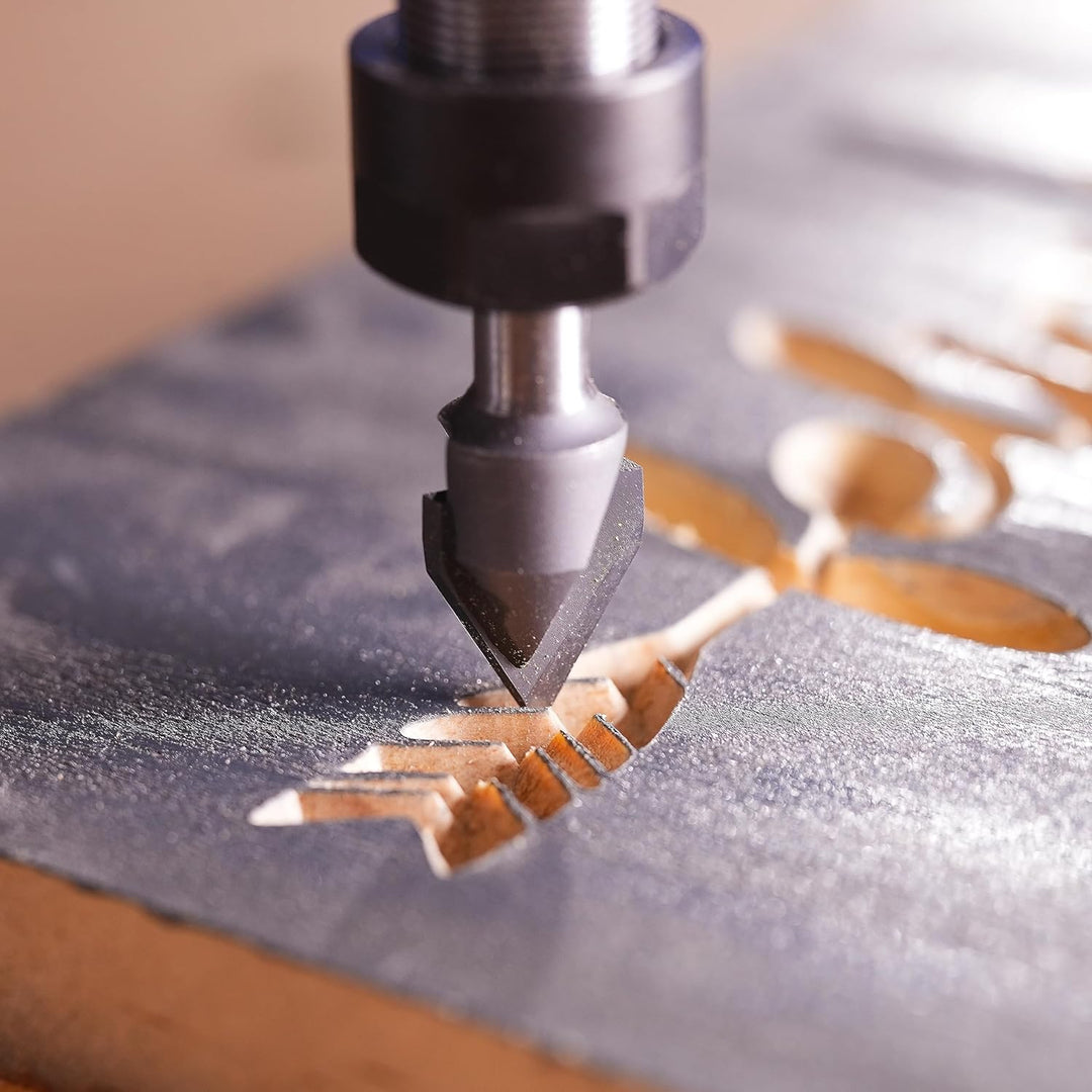 SpeTool Fasenfräser 8mm Schaft 90 Grad Gravierstichel V Nutfräser CNC Fräser Schaftfräser 12mm Schne