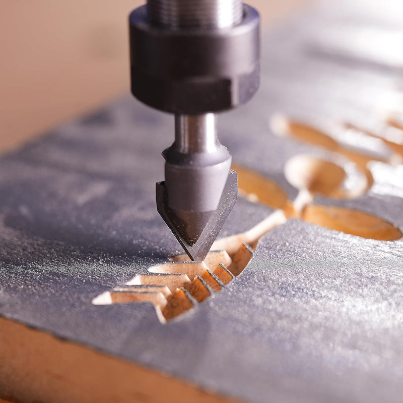 SpeTool Fasenfräser 8mm Schaft 90 Grad Gravierstichel V Nutfräser CNC Fräser Schaftfräser 12mm Schne