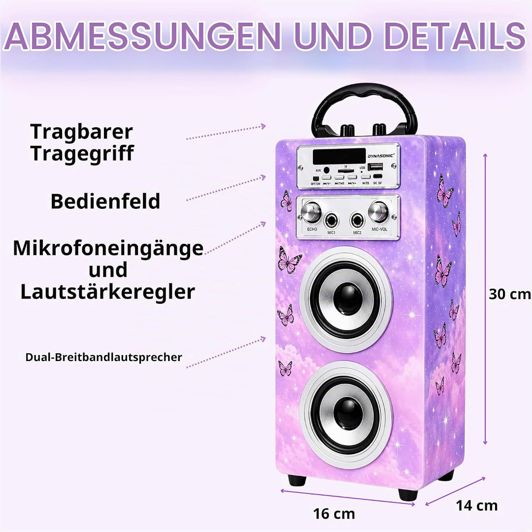 DYNASONIC (3º Generation Mikrofon Karaoke Spielzeug, ideal für originelle Geschenke für Kinder, Mädc