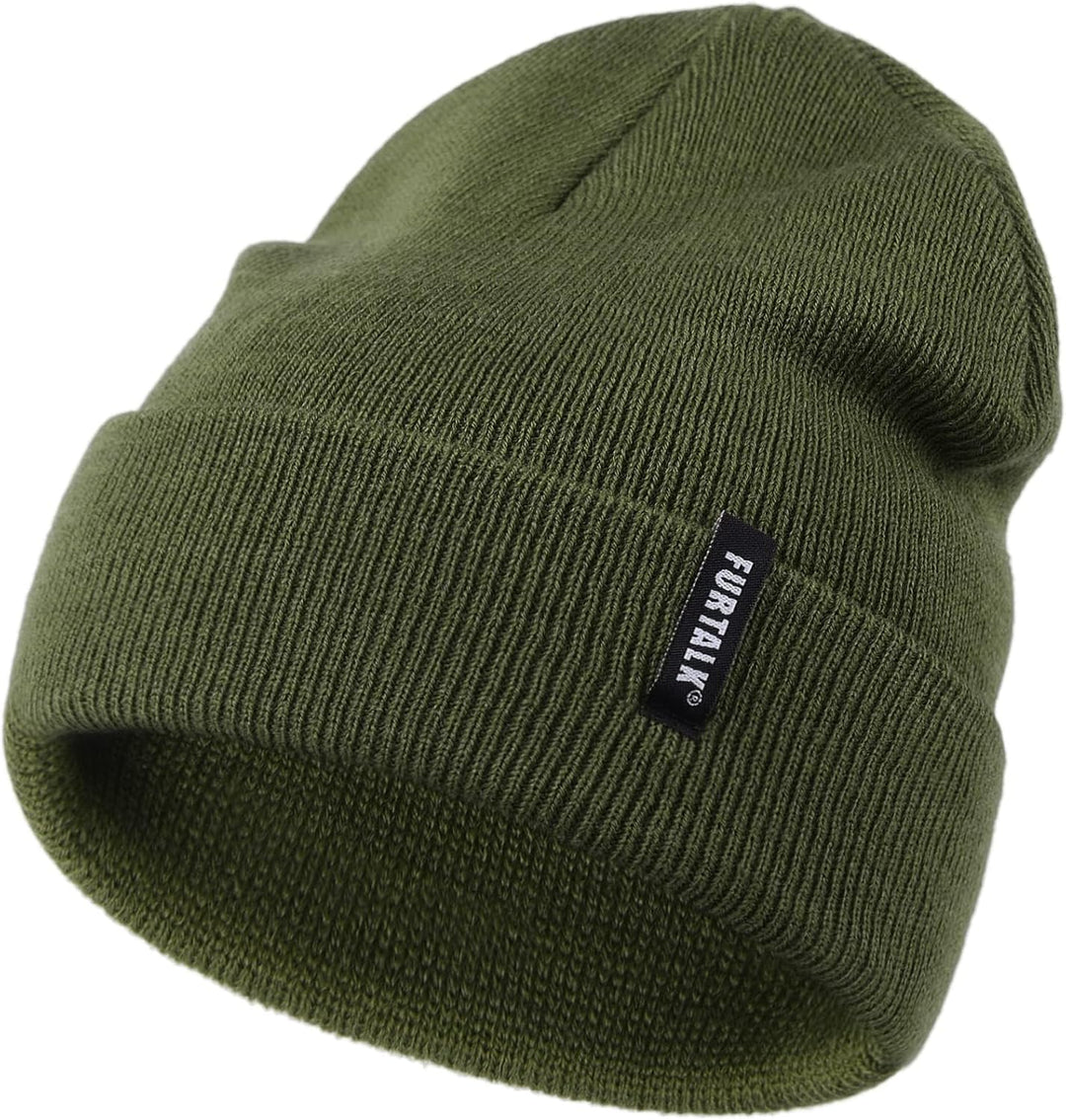 FURTALK Unisex Baby Kleinkind Kinder Beanie Winter Strickmütze für Jungen und Mädchen Grün 1-3 Jahre