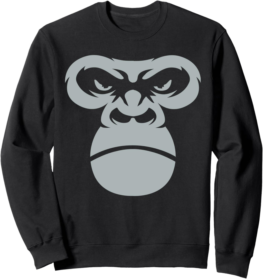 Gorilla Gesicht Silberrücken Affe Sweatshirt