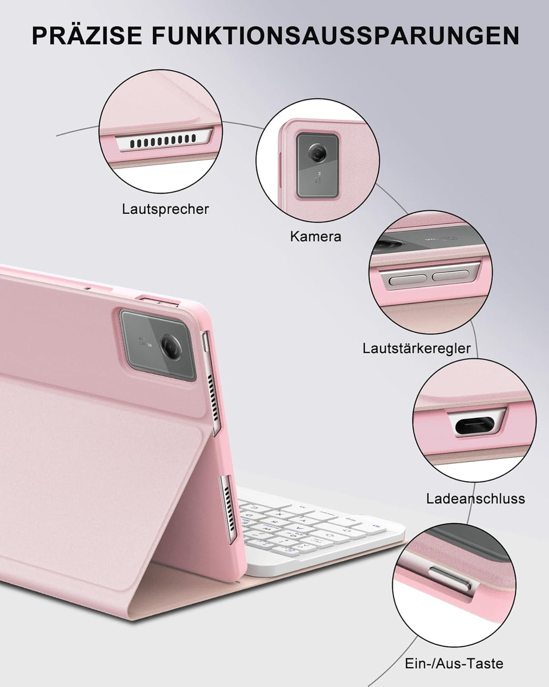 Occtingkind Hülle mit Tastatur für Lenovo Idea Tab 11" 2025 TB-336FU/336ZU &amp; Motorola Moto Pad 60 Ne