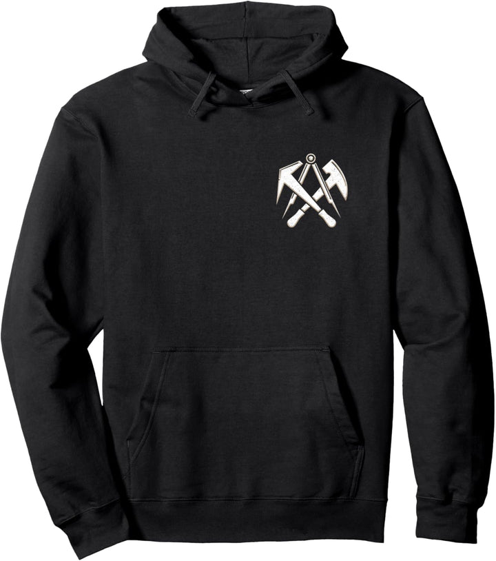 Dachdecker Handwerk Zunftzeichen mit Werkzeug auf Brust Pullover Hoodie