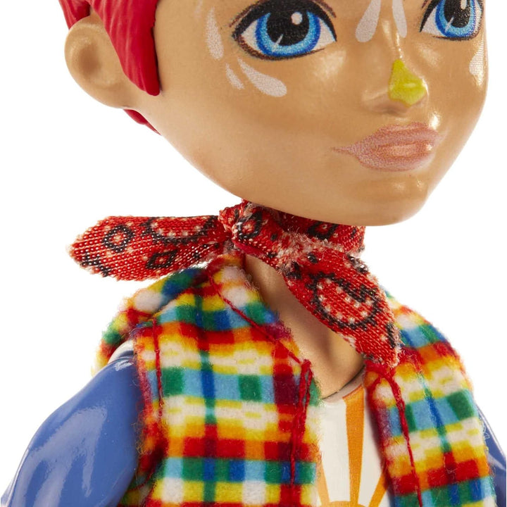 Enchantimals GJX39 -Redward Rooster Puppe & Cluck Tierfreund-Figur, ca. 15 cm grosse Puppe mit Banda
