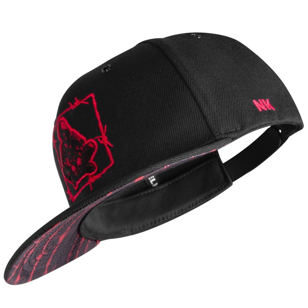 Nebelkind Snapback Cap Schwarz Barbed Wire Stacheldraht Rot Grössenverstellbar Unisex One Size