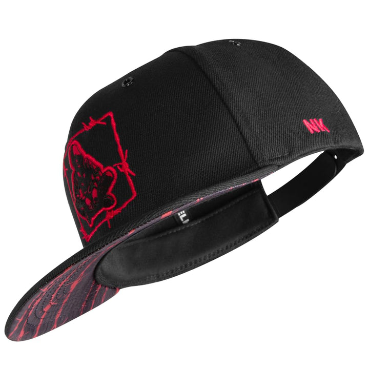 Nebelkind Snapback Cap Schwarz Barbed Wire Stacheldraht Rot Grössenverstellbar Unisex One Size