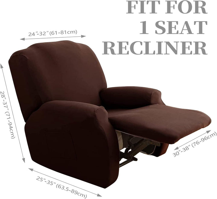 FIGOOO Stretchhusse für Relaxsessel 4-Teilig Stretch Sesselbezug Relaxsessel mit Seitentasche Sessel