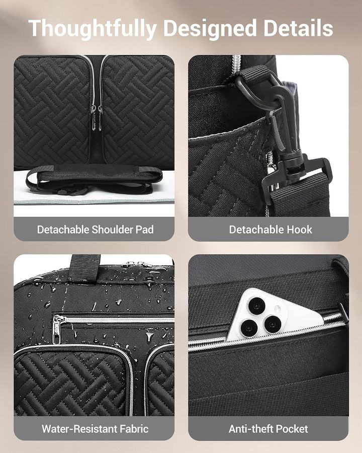 KONO Baby Wickeltasche Windeltasche zum Aufhängen am Kinderwagen, Grosse Reisetasche mit Isolierten