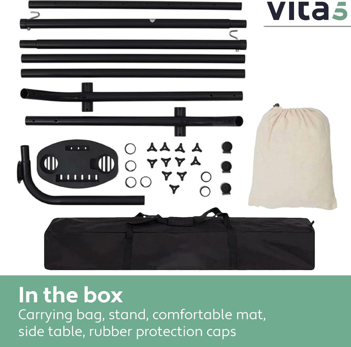 Vita5 Hängematte mit Gestell, Hängematten Outdoor 2 Personen mit Tragetasche, für Garten Pool, Balko