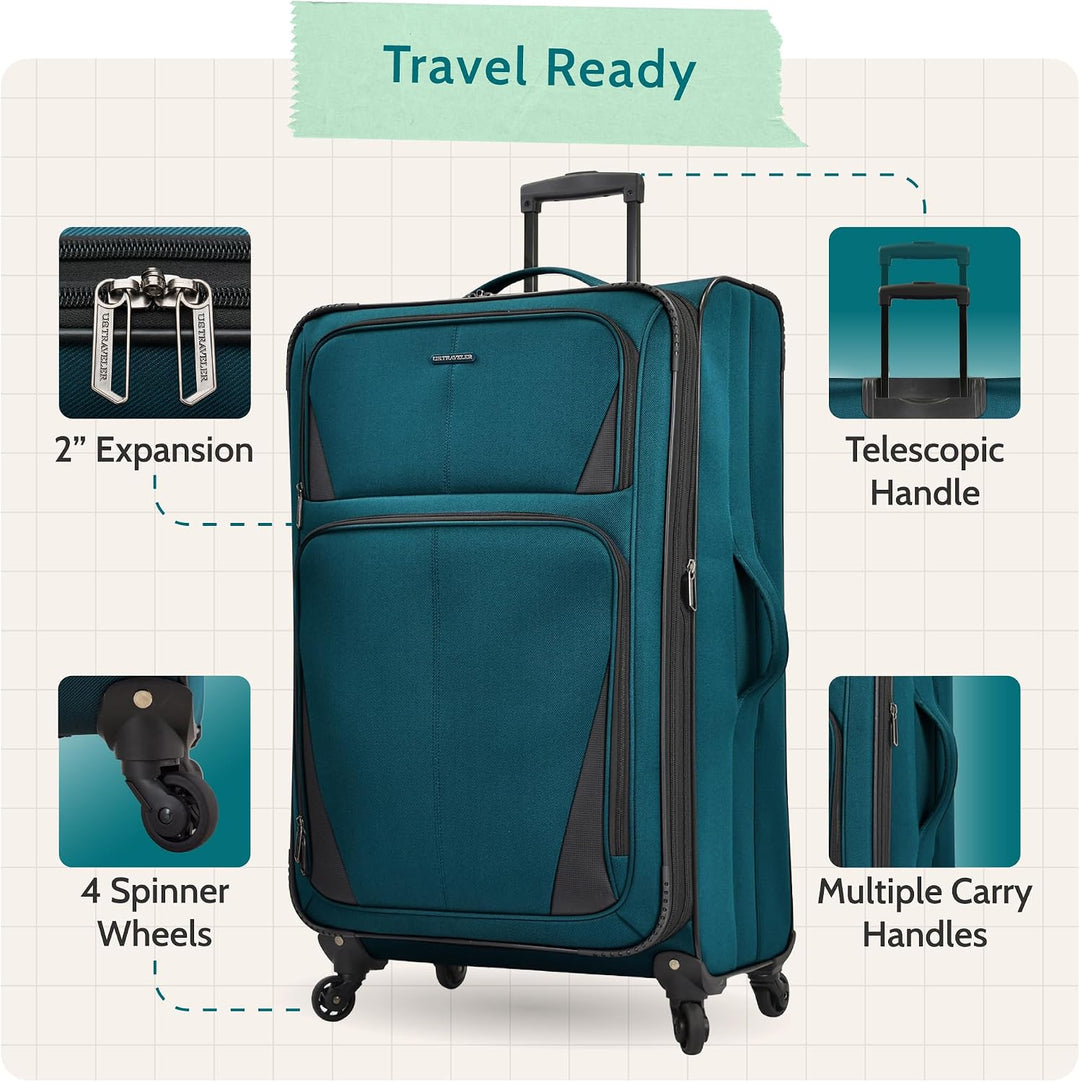 U.S. Traveler Aviron Bay Erweiterbares Softside Gepäck mit Drehrädern Carry-on 22-Inch Violett, Carr