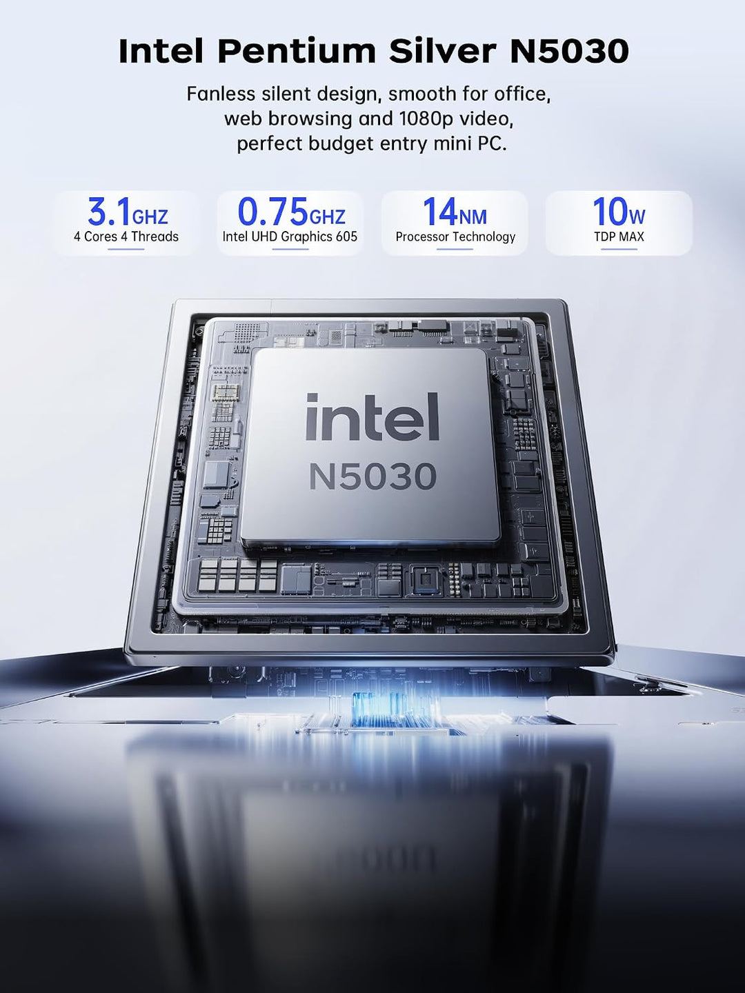 Mini PC, Intel Celeron N5105 2.9GHz 16GB RAM 512GB SSD M.2 Micro Desktop Computer, 4K UHD, WLAN, Gig
