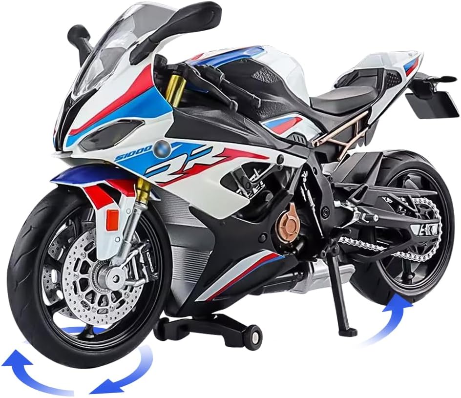 DAJASD 1:12 Motorrad Modell, Motorrad Spielzeug Mit Licht- und Soundeffekten, Mini Motorra, Miniatur