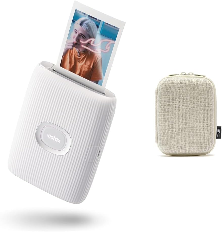 instax Mini LINK2 Smartphone Printer, Clay White, Kompakt & Mini LINK 2 Printer Case Clay White, 701