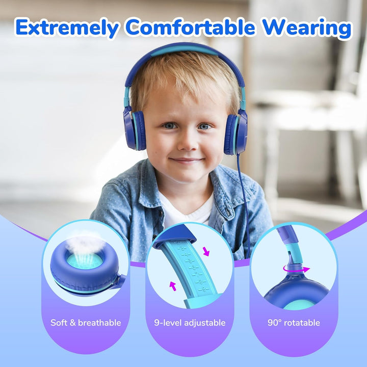Kinder Kopfhörer [2er-Pack], EarFun Kopfhörer Kinder mit Kabel, 85dB Lautstärkenbegrenzer, Superleic