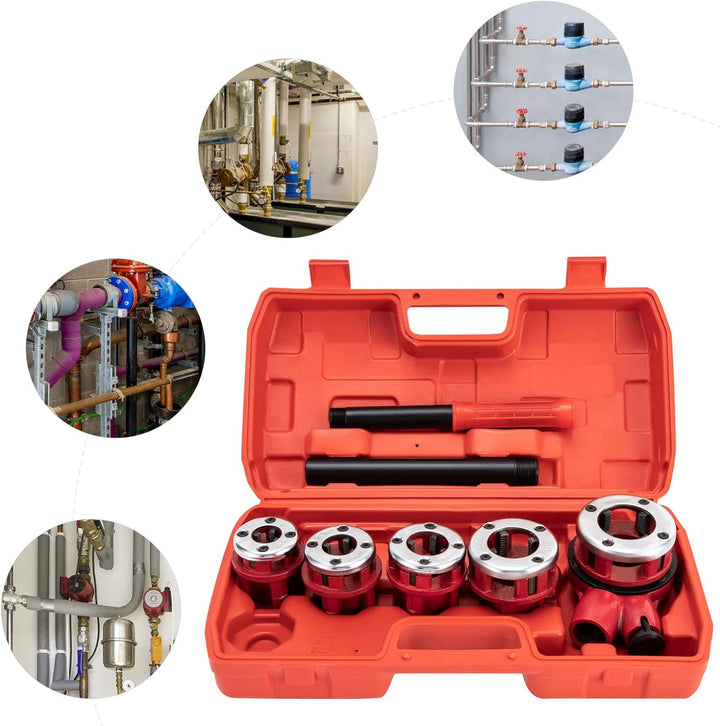 5 Schneideisen Gewindeschneidkluppe Rohrgewindeschneidsatz Kluppe Rohrgewindewerkzeugsatz Schneidewe