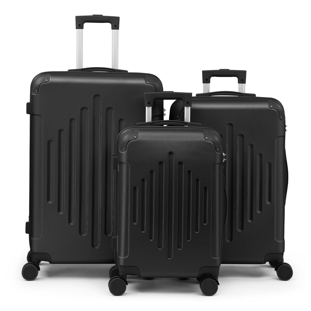 LEADZM Kofferset 3 teilig, Reisekoffer Set mit Eckenschutz, Koffer Set Hartschalen-Trolley aus ABS m