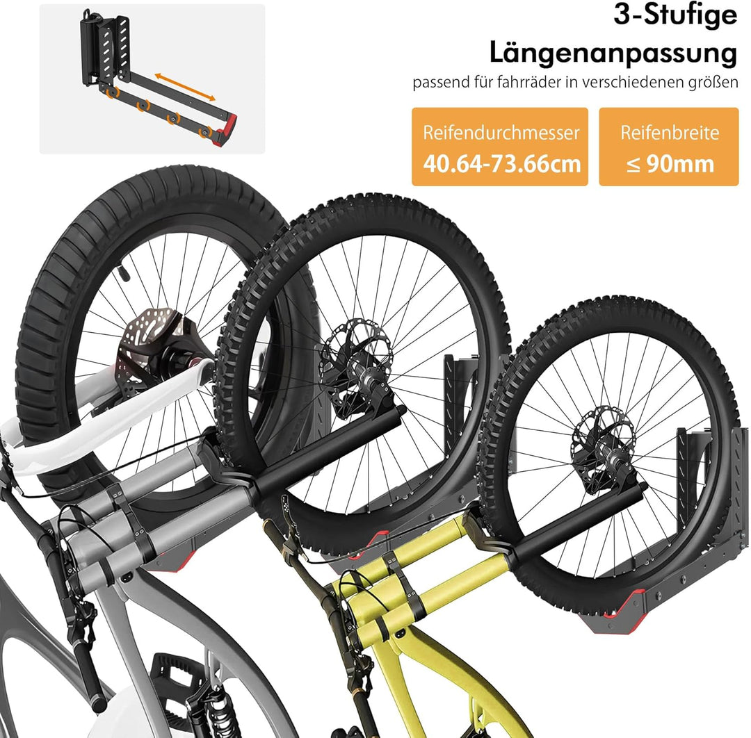 Mimoke Verstellbare Platzsparende Fahrrad Wandhalterung Einfaches Anheben Design mit Klappbarem Arm
