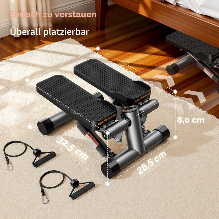 Sportsroyals Exercise Stair Stepper für Zuhause – Up-Down Swing Stepper mit Power Ropes for Bein/Arm