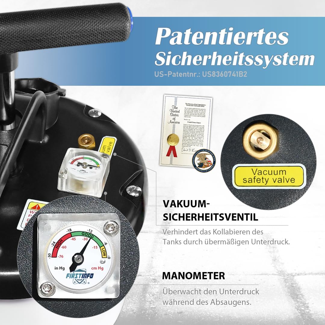 FIRSTINFO A1108EUY5 | 9L Manuelle und pneumatische | Ölpumpe Flüssigkeitspumpe Extraktor Pumpe | Öla