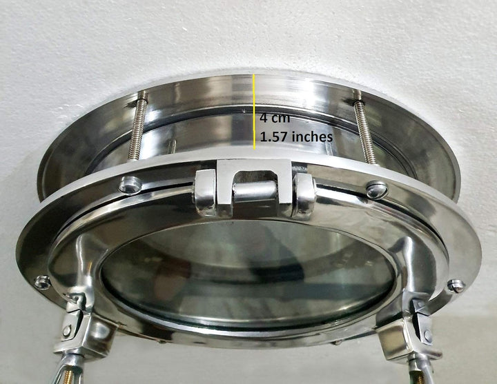 Marine Nautical Store Bullauge aus Glas, 30,5 cm, glänzend, silberfarben
