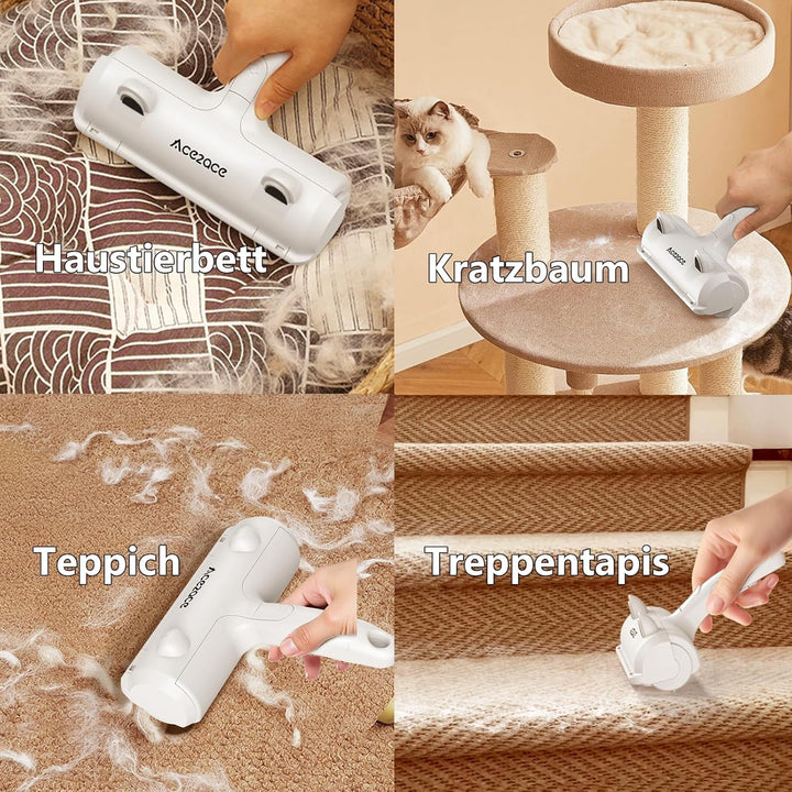 ACE2ACE Tierhaarentferner Fusselrolle, Fusselrolle für Hundehaare und Katzenhaare Wiederverwendbar,
