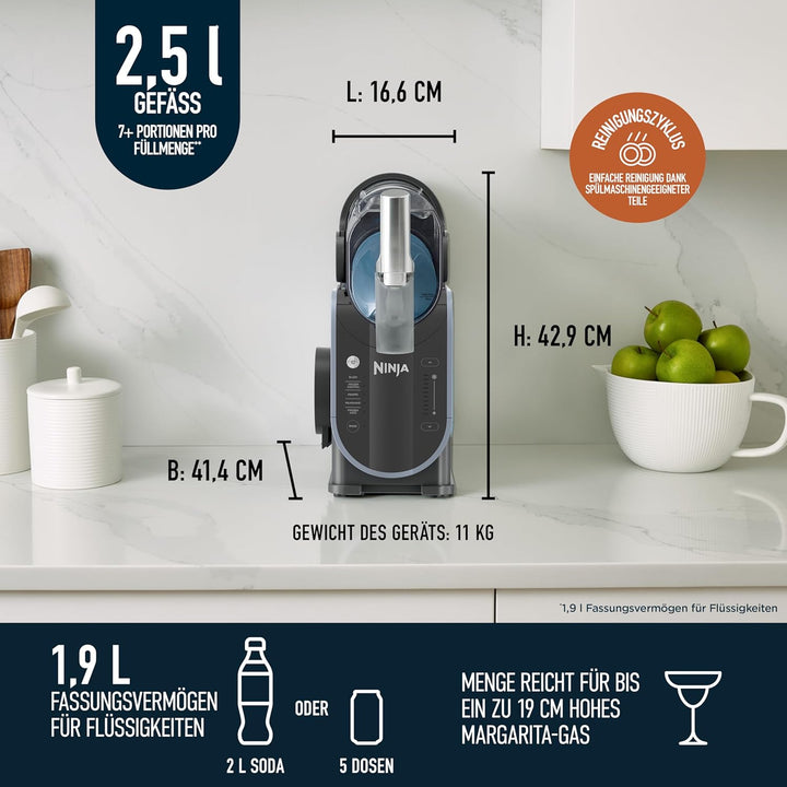 Ninja SLUSHi Maschine für Slush, Eis-Cocktails, Frappé, Milchshakes & gefrorenen Saft, ohne Eis oder