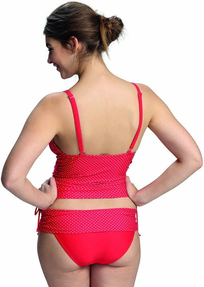 Petit Amour Umstands-Tankini Schwangerschafts-Bikini AVA Bademode Set Oberteil Unterteil rot weiss g